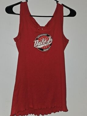 Chase Authentics NASCA Red Ribbed Graphic Tank Top